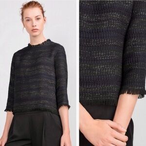 SALE‼️ Zara bouclé tweed long sleeve top